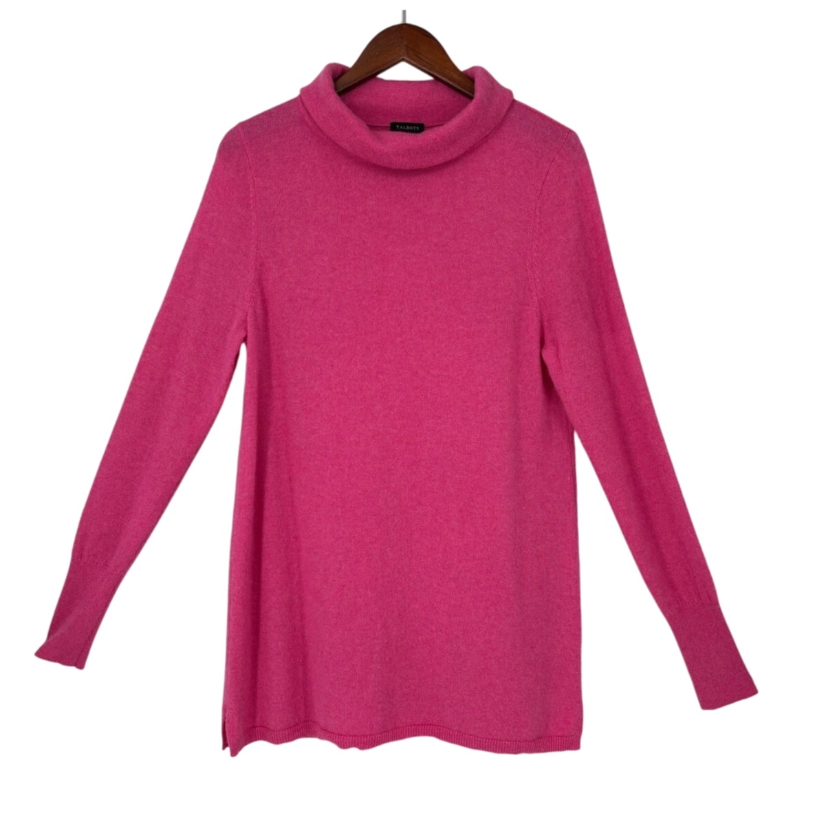 Talbots Pure Cashmere Sweater High Neck Large Tunic Long Sleeve Preppy Classic